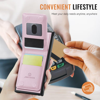 For Samsung Galaxy S23 Ultra 5G JEEHOOD J06 British Style RFID MagSafe Card Bag PU Phone Case(Pink) - Galaxy S23 Ultra 5G Cases by JEEHOOD | Online Shopping UK | buy2fix