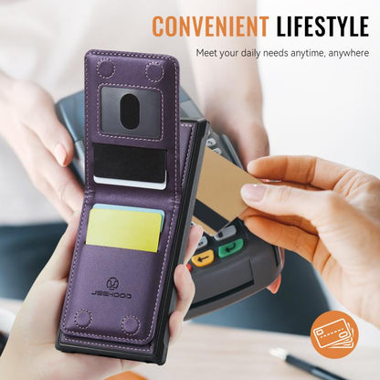 For Samsung Galaxy S24 Ultra 5G JEEHOOD J06 British Style RFID MagSafe Card Bag PU Phone Case(Purple) - Galaxy S24 Ultra 5G Cases by JEEHOOD | Online Shopping UK | buy2fix