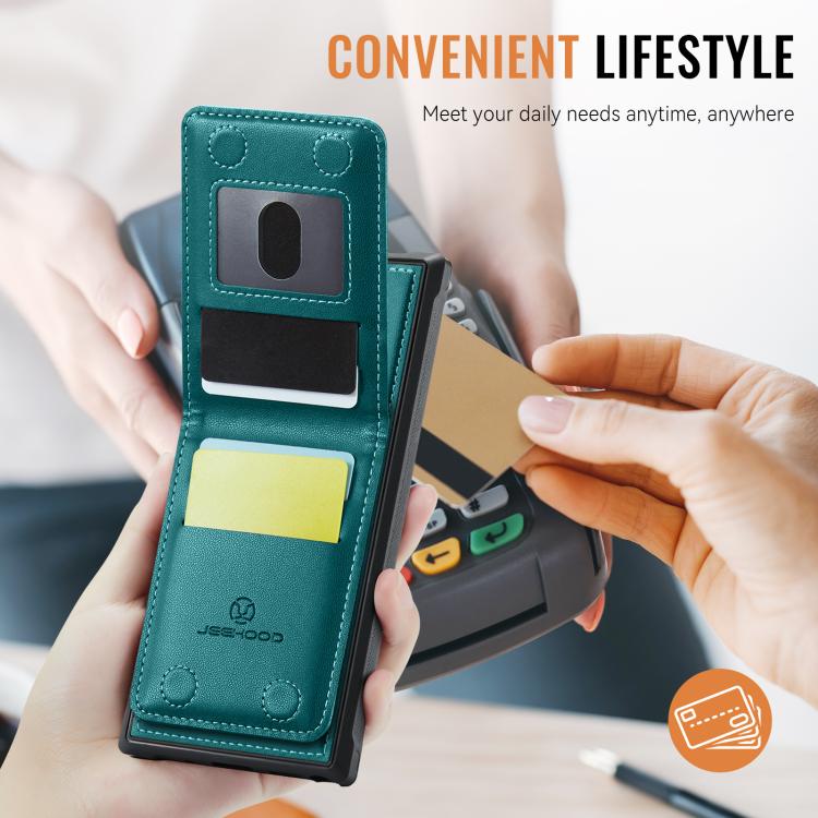 For Samsung Galaxy S24 Ultra 5G JEEHOOD J06 British Style RFID MagSafe Card Bag PU Phone Case(Green) - Galaxy S24 Ultra 5G Cases by JEEHOOD | Online Shopping UK | buy2fix