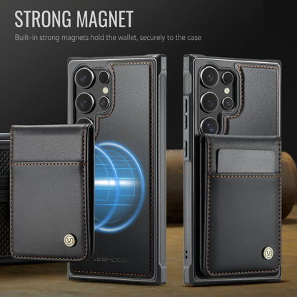 For Samsung Galaxy S24 Ultra 5G JEEHOOD J06 British Style RFID MagSafe Card Bag PU Phone Case(Black) - Galaxy S24 Ultra 5G Cases by JEEHOOD | Online Shopping UK | buy2fix