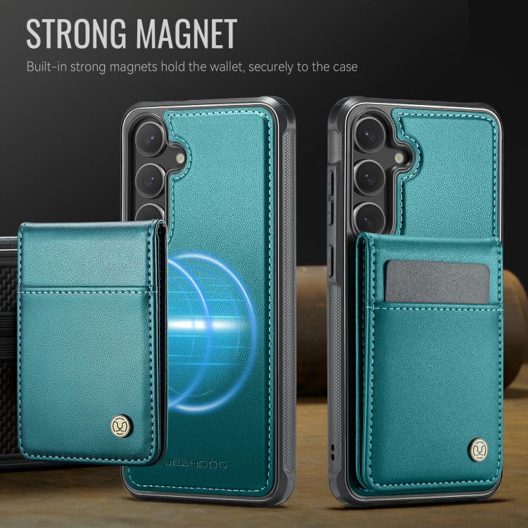 For Samsung Galaxy S25+ 5G JEEHOOD J06 British Style RFID MagSafe Card Bag PU Phone Case(Green) - Galaxy S25+ 5G Cases by JEEHOOD | Online Shopping UK | buy2fix
