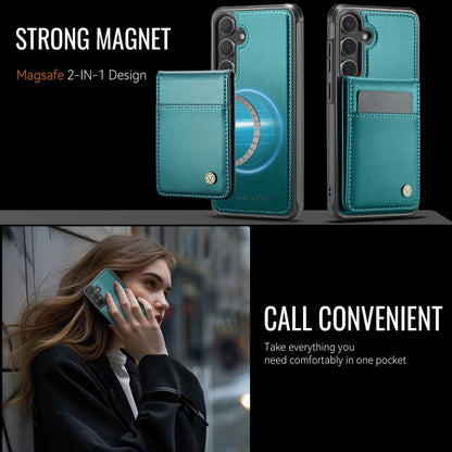 For Samsung Galaxy S24+ 5G JEEHOOD J06 British Style RFID MagSafe Card Bag PU Phone Case(Green) - Galaxy S24+ 5G Cases by JEEHOOD | Online Shopping UK | buy2fix