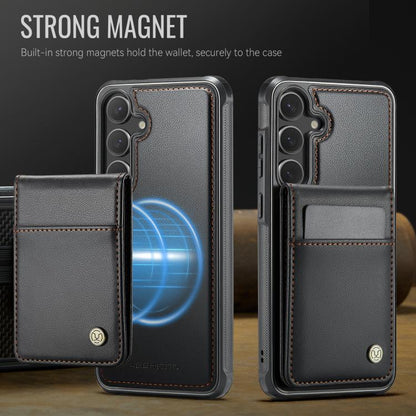 For Samsung Galaxy S24 5G JEEHOOD J06 British Style RFID MagSafe Card Bag PU Phone Case(Black) - Galaxy S24 5G Cases by JEEHOOD | Online Shopping UK | buy2fix