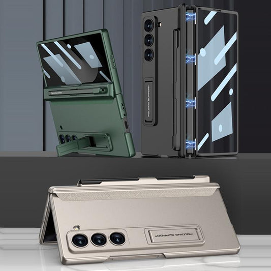 For Samsung Galaxy Z Fold6 Slim GKK Integrated Full Coverage Magnetic Fold Phone Case with Pen Slot / Pen(Black) - Galaxy Phone Cases by GKK | Online Shopping UK | buy2fix