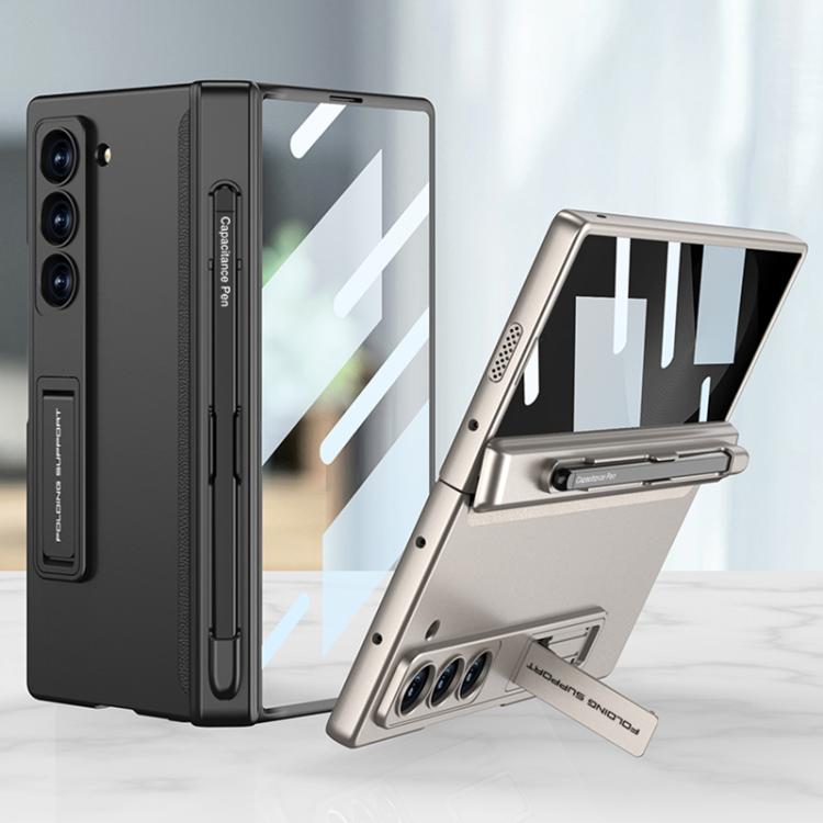 For Samsung Galaxy Z Fold6 Slim GKK Integrated Full Coverage Magnetic Fold Phone Case with Pen Slot / Pen(Titanium Gray) - Galaxy Phone Cases by GKK | Online Shopping UK | buy2fix