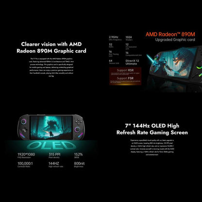 ONE-NETBOOK OneXPlayer F1 Pro 7 inch Handheld Game Console, 64GB+2TB, Windows 11 AMD Ryzen AI 9 HX 370 CPU(US Plug) - Pocket Console by ONE-NETBOOK | Online Shopping UK | buy2fix