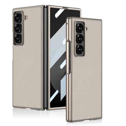 For Samsung Galaxy Z Fold6 Slim GKK Integrated Metal Paint Skin Feel Leather Full Coverage Phone Case(Titanium Gray) - Galaxy Phone Cases by GKK | Online Shopping UK | buy2fix