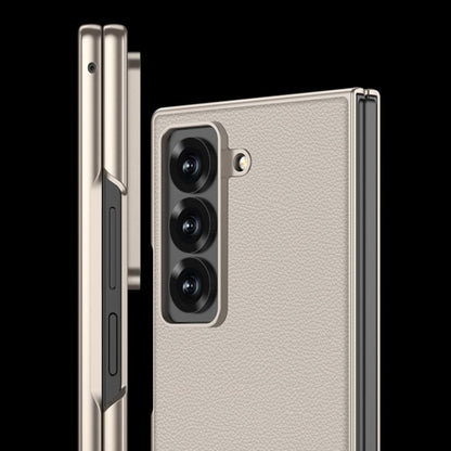 For Samsung Galaxy Z Fold6 Slim GKK Integrated Metal Paint Skin Feel Leather Full Coverage Phone Case(Titanium Gray) - Galaxy Phone Cases by GKK | Online Shopping UK | buy2fix