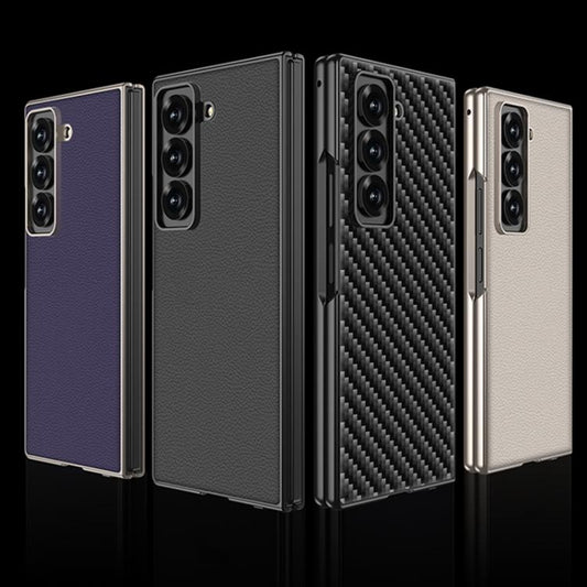 For Samsung Galaxy Z Fold6 Slim GKK Integrated Metal Paint Skin Feel Leather Full Coverage Phone Case(Black) - Galaxy Phone Cases by GKK | Online Shopping UK | buy2fix