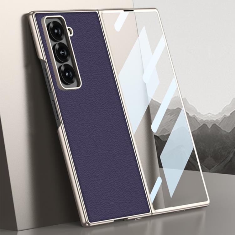 For Samsung Galaxy Z Fold6 Slim GKK Integrated Metal Paint Skin Feel Leather Full Coverage Phone Case(Purple) - Galaxy Phone Cases by GKK | Online Shopping UK | buy2fix