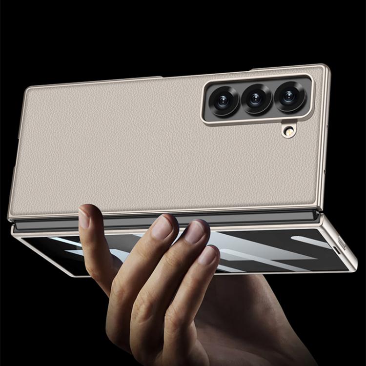 For Samsung Galaxy Z Fold6 Slim GKK Integrated Metal Paint Skin Feel Leather Full Coverage Phone Case(Purple) - Galaxy Phone Cases by GKK | Online Shopping UK | buy2fix