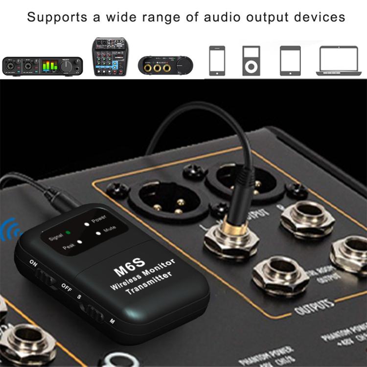 M6S Stereo Wireless In-Ear Monitor System 2.4G Transmitter & Receiver(Black) - Microphone by buy2fix | Online Shopping UK | buy2fix