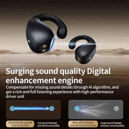 Lenovo TC3403 Open Ear Clip Type ENC True Wireless BT 5.3 Earphones(Black) - TWS Earphone by Lenovo | Online Shopping UK | buy2fix