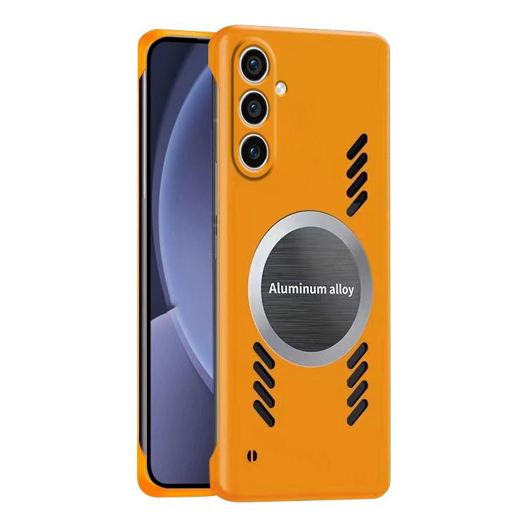 For Samsung Galaxy S25+ 5G All-inclusive Lens Frameless Graphene Cooling Phone Case(Orange) - Galaxy S25+ 5G Cases by buy2fix | Online Shopping UK | buy2fix