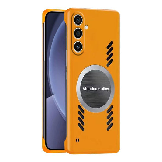 For Samsung Galaxy S25+ 5G All-inclusive Lens Frameless Graphene Cooling Phone Case(Orange) - Galaxy S25+ 5G Cases by buy2fix | Online Shopping UK | buy2fix