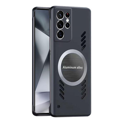 For Samsung Galaxy S24 Ultra 5G All-inclusive Lens Frameless Graphene Cooling Phone Case(Black) - Galaxy S24 Ultra 5G Cases by buy2fix | Online Shopping UK | buy2fix