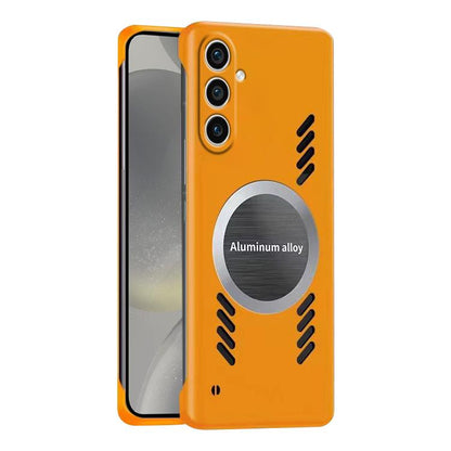 For Samsung Galaxy S24 5G All-inclusive Lens Frameless Graphene Cooling Phone Case(Orange) - Galaxy S24 5G Cases by buy2fix | Online Shopping UK | buy2fix