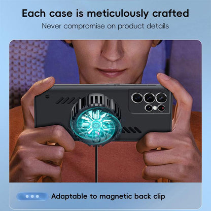 For Samsung Galaxy S23 Ultra 5G All-inclusive Lens Frameless Graphene Cooling Phone Case(Orange) - Galaxy S23 Ultra 5G Cases by buy2fix | Online Shopping UK | buy2fix