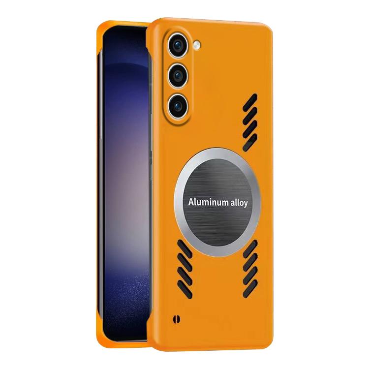 For Samsung Galaxy S23+ 5G All-inclusive Lens Frameless Graphene Cooling Phone Case(Orange) - Galaxy S23+ 5G Cases by buy2fix | Online Shopping UK | buy2fix