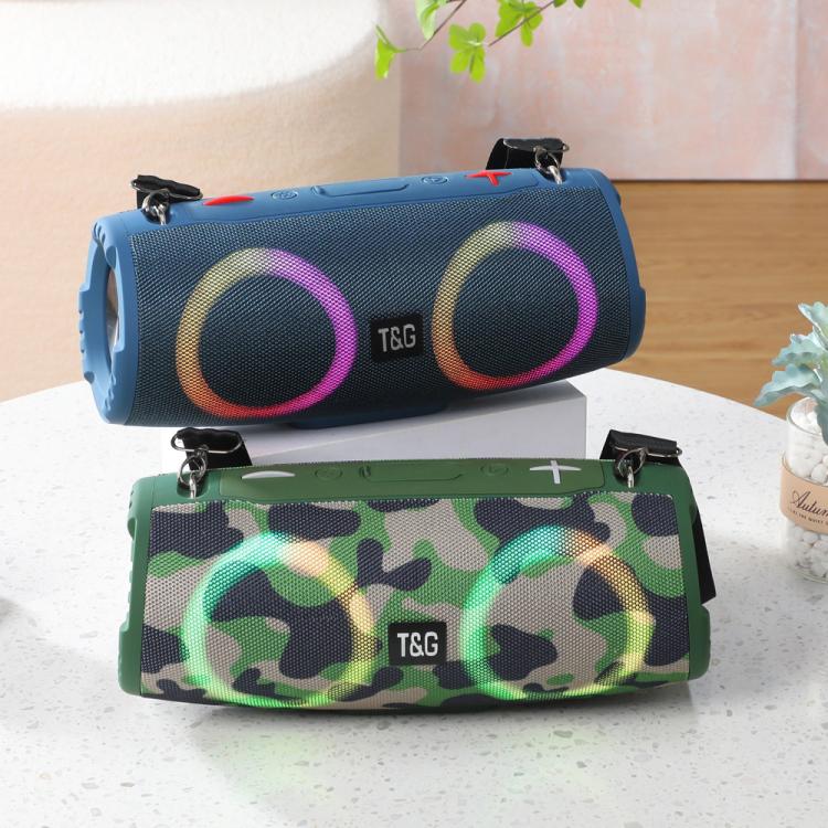 T&G TG676 30W Music Battle Drum Portable Strap Bluetooth Speaker with RGB Light(Camouflage) - Desktop Speaker by T&G | Online Shopping UK | buy2fix