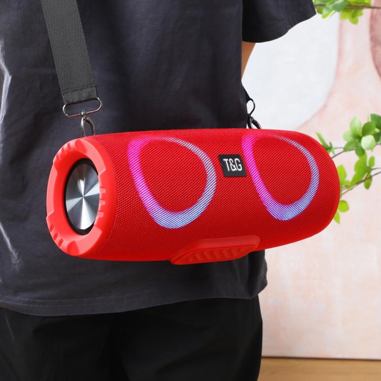 T&G TG676 30W Music Battle Drum Portable Strap Bluetooth Speaker with RGB Light(Grey) - Desktop Speaker by T&G | Online Shopping UK | buy2fix