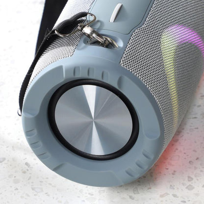T&G TG676 30W Music Battle Drum Portable Strap Bluetooth Speaker with RGB Light(Grey) - Desktop Speaker by T&G | Online Shopping UK | buy2fix