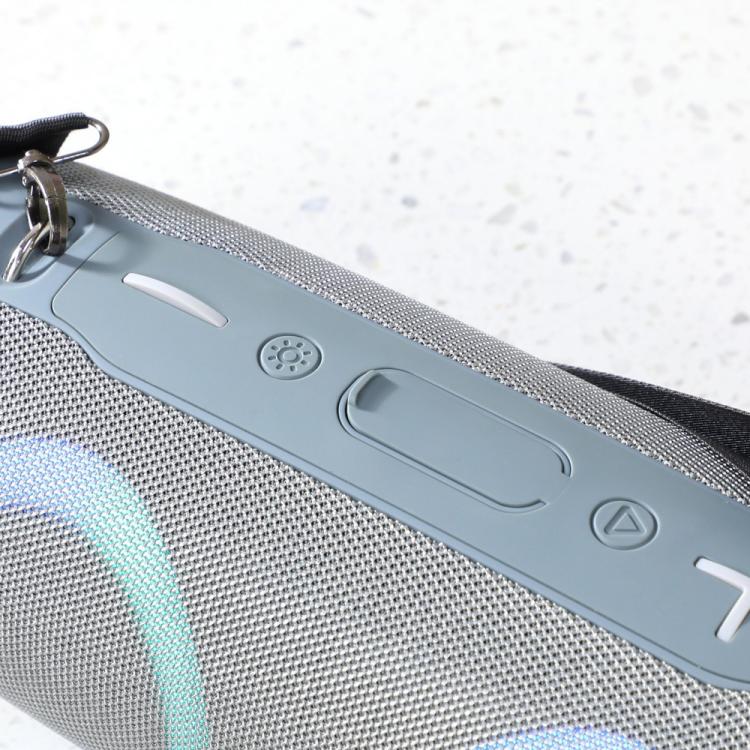 T&G TG676 30W Music Battle Drum Portable Strap Bluetooth Speaker with RGB Light(Grey) - Desktop Speaker by T&G | Online Shopping UK | buy2fix