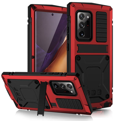 For Samsung Galaxy Note 20 Ultra R-JUST Shockproof Waterproof Dust-proof Metal + Silicone Protective Case with Holder(Red) - Galaxy Note20 Cases by R-JUST | Online Shopping UK | buy2fix