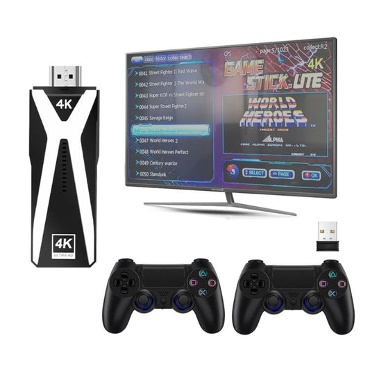 M10 4K Ultra HD Game TV Stick with Dual Gamepads 2.4G Receiver, Style:64GB Basic(Black) - Pocket Console by buy2fix | Online Shopping UK | buy2fix