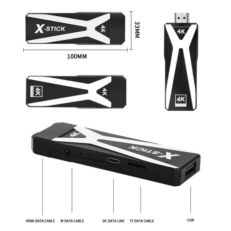 M10 4K Ultra HD Game TV Stick with Dual Gamepads 2.4G Receiver, Style:64GB + Remote Control(Black) - Pocket Console by buy2fix | Online Shopping UK | buy2fix