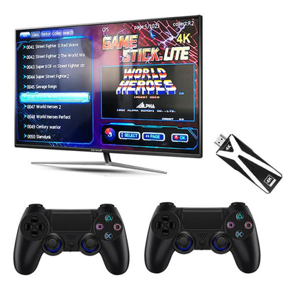 M10 4K Ultra HD Game TV Stick with Dual Gamepads 2.4G Receiver, Style:64GB + Remote Control(Black) - Pocket Console by buy2fix | Online Shopping UK | buy2fix