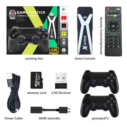M10 4K Ultra HD Game TV Stick with Dual Gamepads 2.4G Receiver, Style:64GB + Remote Control(Black) - Pocket Console by buy2fix | Online Shopping UK | buy2fix