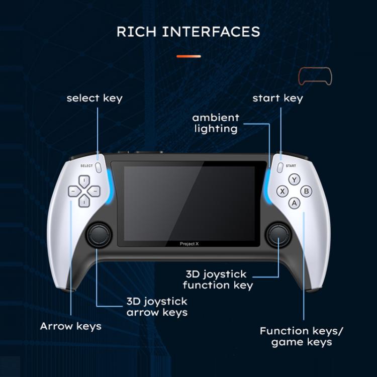 PROJECT X Handheld Game Console 4.3 inch Screen ATM 7051 CPU(White) - Pocket Console by buy2fix | Online Shopping UK | buy2fix