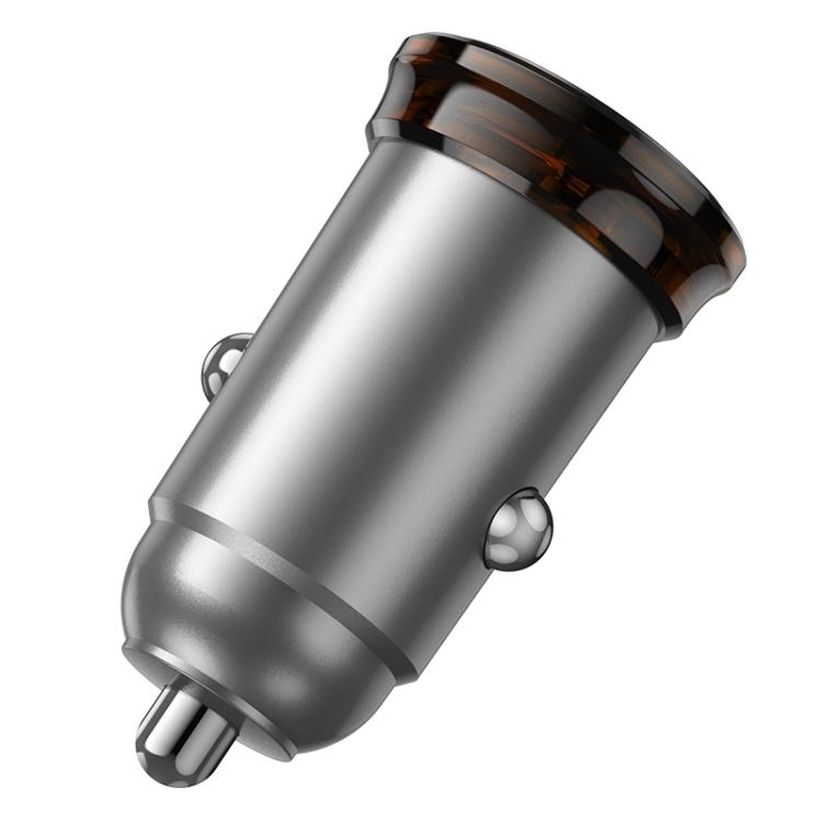 hoco NZ16A Rigorous PD25W and QC3.0 Dual Port Car Charger(Grey) - Car Charger by hoco | Online Shopping UK | buy2fix