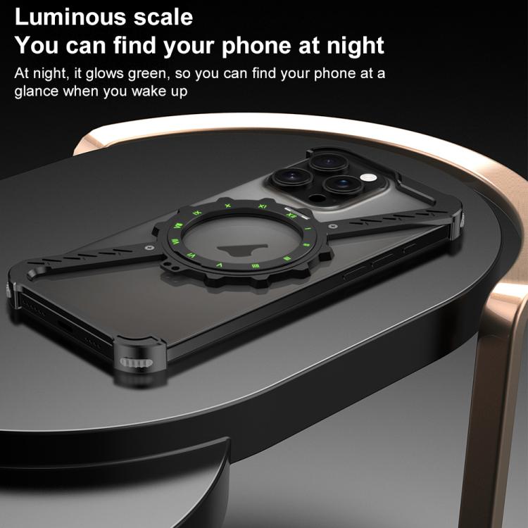 For iPhone 16 Pro Max Z-shaped Frameless Metal 360 Holder MagSafe Phone Case(Black) - iPhone 16 Pro Max Cases by buy2fix | Online Shopping UK | buy2fix