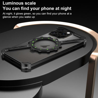 For iPhone 14 Pro Max Z-shaped Frameless Metal 360 Holder MagSafe Phone Case(Black) - iPhone 14 Pro Max Cases by buy2fix | Online Shopping UK | buy2fix