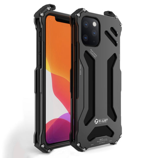 For iPhone 12 Pro Max R-JUST Shockproof Armor Metal Protective Case(Black) - iPhone 12 Pro Max Cases by R-JUST | Online Shopping UK | buy2fix