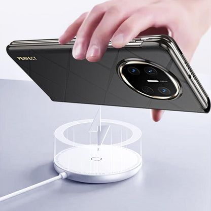 For Huawei Mate X5 Plain Leather Embossed MagSafe Magnetic Phone Leather Case(Green) - Huawei Cases by buy2fix | Online Shopping UK | buy2fix