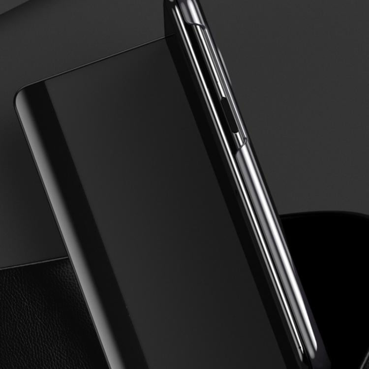 For Huawei Mate X6 Electroplating Litchi Pattern Grain Leather Smart Window MagSafe Phone Leather Case(Coffee) - Huawei Cases by buy2fix | Online Shopping UK | buy2fix