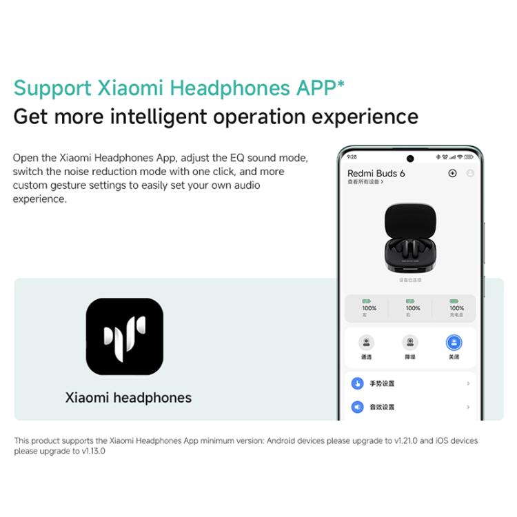 Xiaomi Redmi Buds 6 Active Noise Reduction Wireless Bluetooth Earphone(Green) - Bluetooth Earphone by Xiaomi | Online Shopping UK | buy2fix