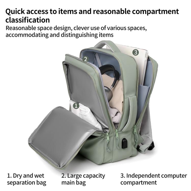 P960 Large Capacity Water Resistant Fashionable Backpack(Green) - Backpack by buy2fix | Online Shopping UK | buy2fix