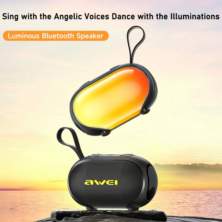 awei KA1 Outdoor Portable Colorful Light Bluetooth Speaker(Black) - Desktop Speaker by awei | Online Shopping UK | buy2fix
