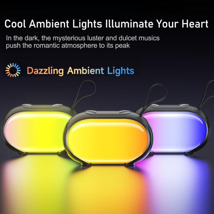 awei KA1 Outdoor Portable Colorful Light Bluetooth Speaker(Black) - Desktop Speaker by awei | Online Shopping UK | buy2fix