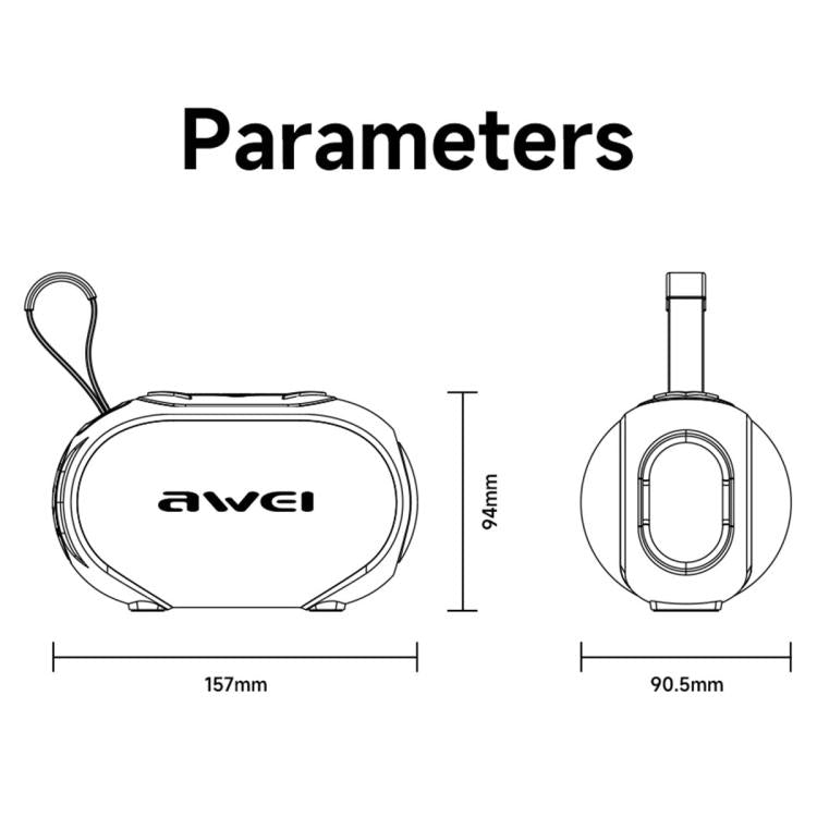 awei KA1 Outdoor Portable Colorful Light Bluetooth Speaker(Black) - Desktop Speaker by awei | Online Shopping UK | buy2fix