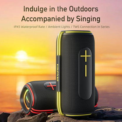 awei KA5 Portable Outdoor Colorful RGB Light Bluetooth Speaker(Black Yellow) - Desktop Speaker by awei | Online Shopping UK | buy2fix