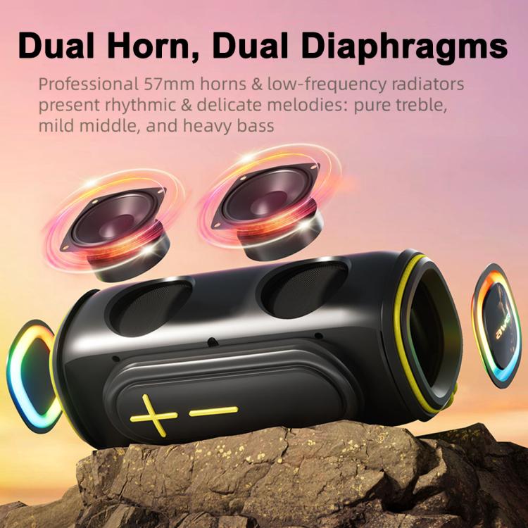 awei KA5 Portable Outdoor Colorful RGB Light Bluetooth Speaker(Black Red) - Desktop Speaker by awei | Online Shopping UK | buy2fix