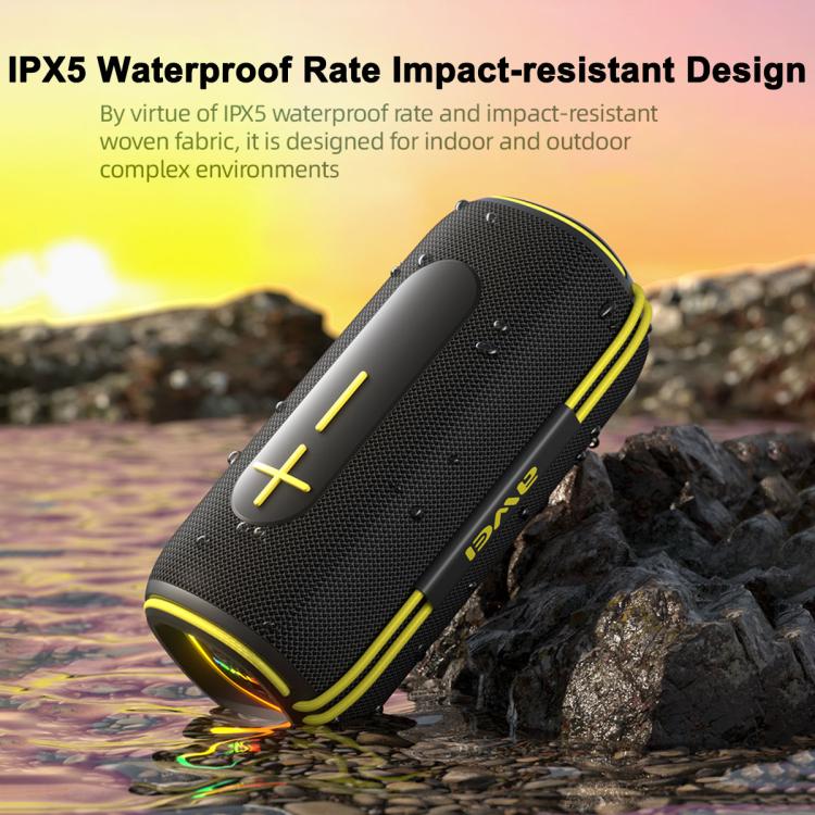 awei KA5 Portable Outdoor Colorful RGB Light Bluetooth Speaker(Black Yellow) - Desktop Speaker by awei | Online Shopping UK | buy2fix