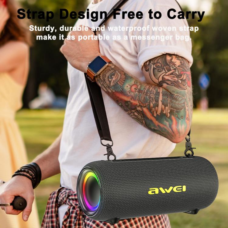 awei KA33 Portable Outdoor Waterproof Bluetooth Speaker Subwoofer(Black) - Desktop Speaker by awei | Online Shopping UK | buy2fix