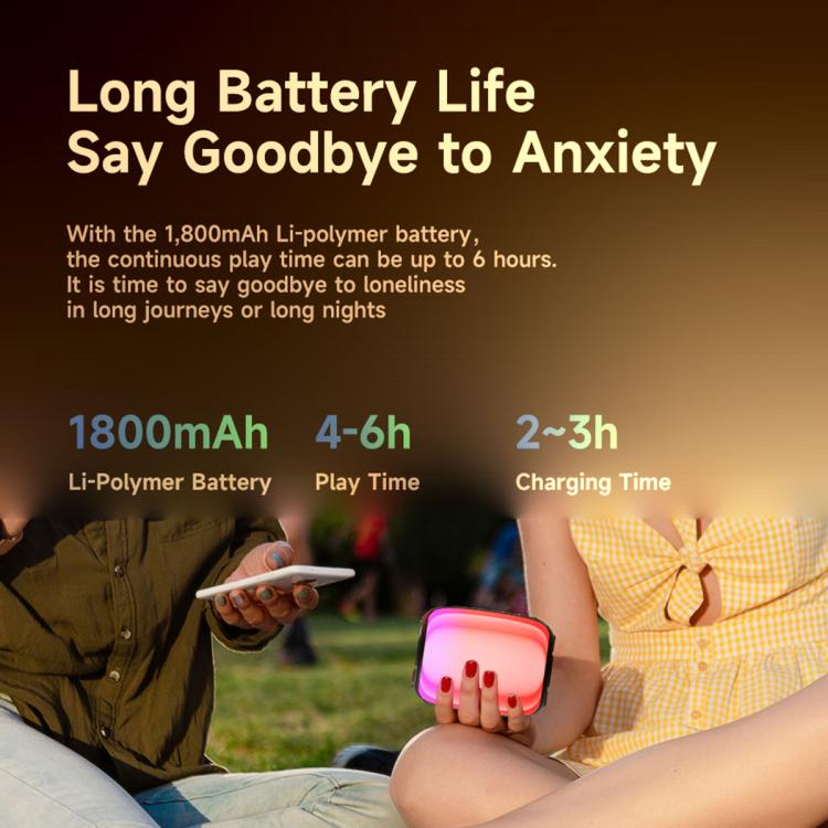 awei Y525 Portable Colorful Ambient Light Bluetooth Speaker(Black) - Desktop Speaker by awei | Online Shopping UK | buy2fix