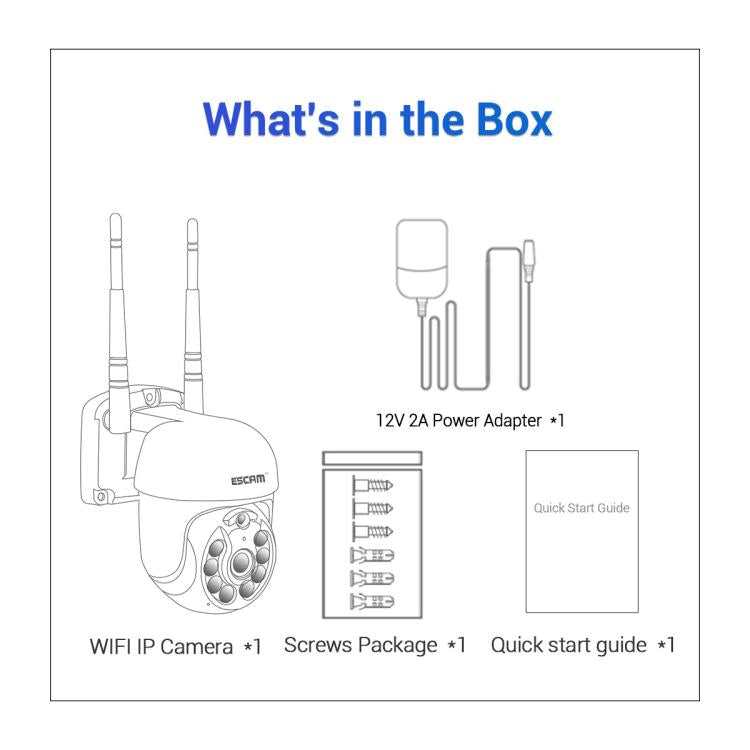 ESCAM WNK710 3MP HD Motion Detection WiFi Intelligent Dual-light Source Camera, EU Plug(White) - Wireless Camera by ESCAM | Online Shopping UK | buy2fix